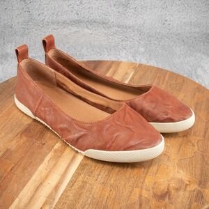 Frye Melanie Slip On Flats Women's Shoes Size Cognac Brown Leather US Size 6.5M